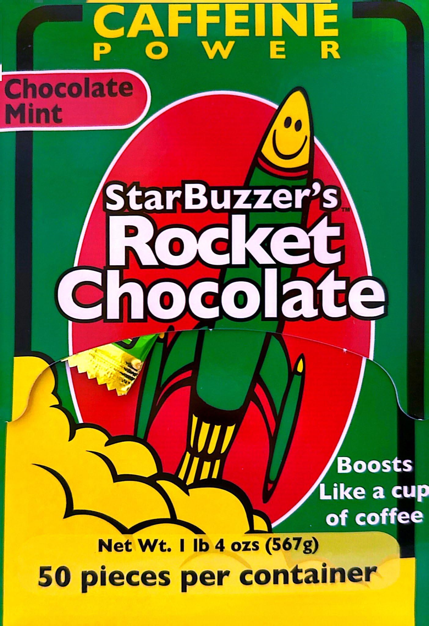 Rocket Chocolate Milk Chocolate Mint Flavored Caffeinated Chocolate Truffles, 50 count, Mini
