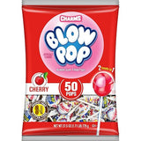 Charms Blow Pop Single Flavor Bag - Cherry Flavored Lollipops with a Bubble Gum Center - Individually Wrapped Hard Candy - Red Candy - Peanut Free