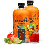 Brewt’s Spicy Bloody Mary Mix - Handcrafted Cocktail & Mocktail Mixer with Real Ingredients, Citrus, Horseradish - Low Sodium, Zero Preservatives - 32