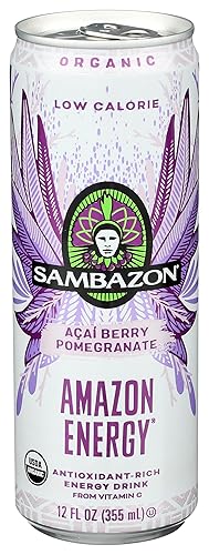 Sambazon Acai Berry Pomegranate, Energy Drink, 12 Fl Oz Can