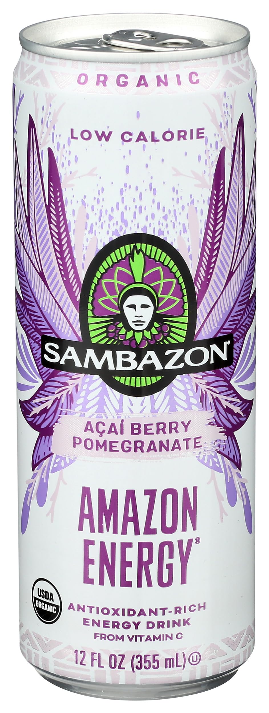 Sambazon Acai Berry Pomegranate, Energy Drink, 12 Fl Oz Can