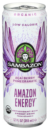 Sambazon Acai Berry Pomegranate, Energy Drink, 12 Fl Oz Can