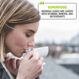 Tipson Organic Moringa Caffeine Free Herbal Tea - Original Flavor - 25 Premium Double Chambered Bags - Superfood Tea - Keto/Paleo Diet Compatible
