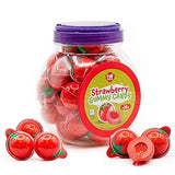 Strawberry Gummy Candy - 30 Count - 19 Oz Jar - Jelly Filled Gummies - Individually Wrapped Gummy Balls Candy - Party Favor Candy for Goodie Bags