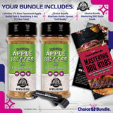 Pit Boss Tennessee Apple Butter Premium BBQ Barbecue Mixed Seasoning Spice & Rub 2 pk Choice Bundle (12.8 oz) + Guide & Keychain Bottle Opener (4