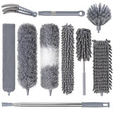 Dusters for Cleaning, Feather Duster Set, 10PCS Duster with Extension Pole Up to 100'' - Extendable, Bendable, and Washable for Ceilings, Chandeliers