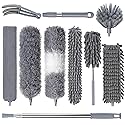 Dusters for Cleaning, Feather Duster Set, 10PCS Duster with Extension Pole Up to 100'' - Extendable, Bendable, and Washable for Ceilings, Chandeliers