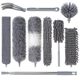 Dusters for Cleaning, Feather Duster Set, 10PCS Duster with Extension Pole Up to 100'' - Extendable, Bendable, and Washable for Ceilings, Chandeliers