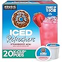 The Original Donut Shop Iced Refreshers, Strawberry Açaí Flavor, Keurig Single Serve K-Cup Pods, 20 Count