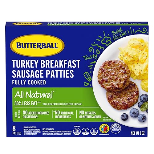 Butterball, All Natural Fully Cooked Breakfast Sausage Patties, 8 oz
