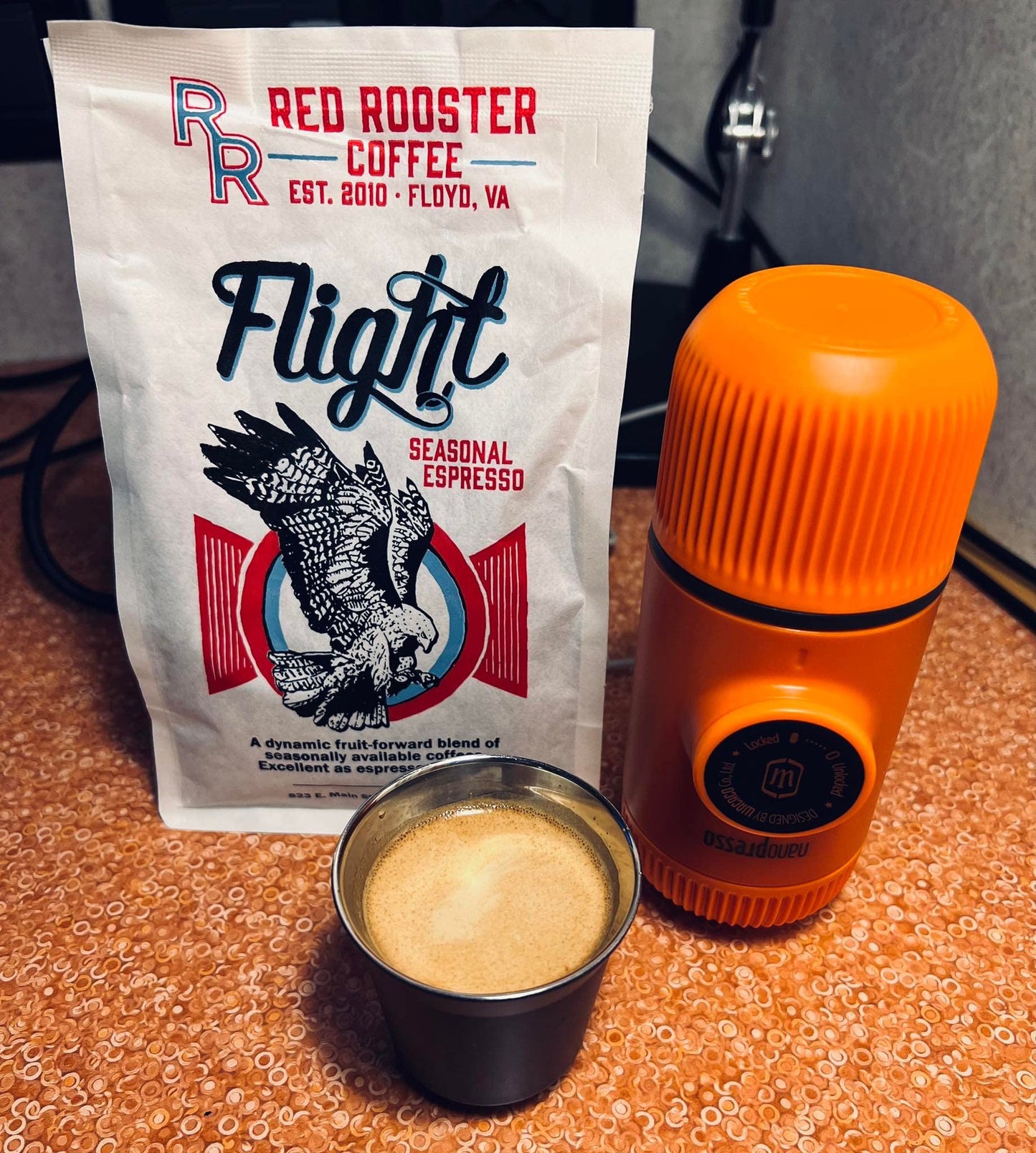 Red Rooster Coffee, Flight Seasonal Espresso - Light-Medium Roast Coffee - Notes of Cranberry, Dark Chocolate, Pear & Nutmeg - Blend of Washed