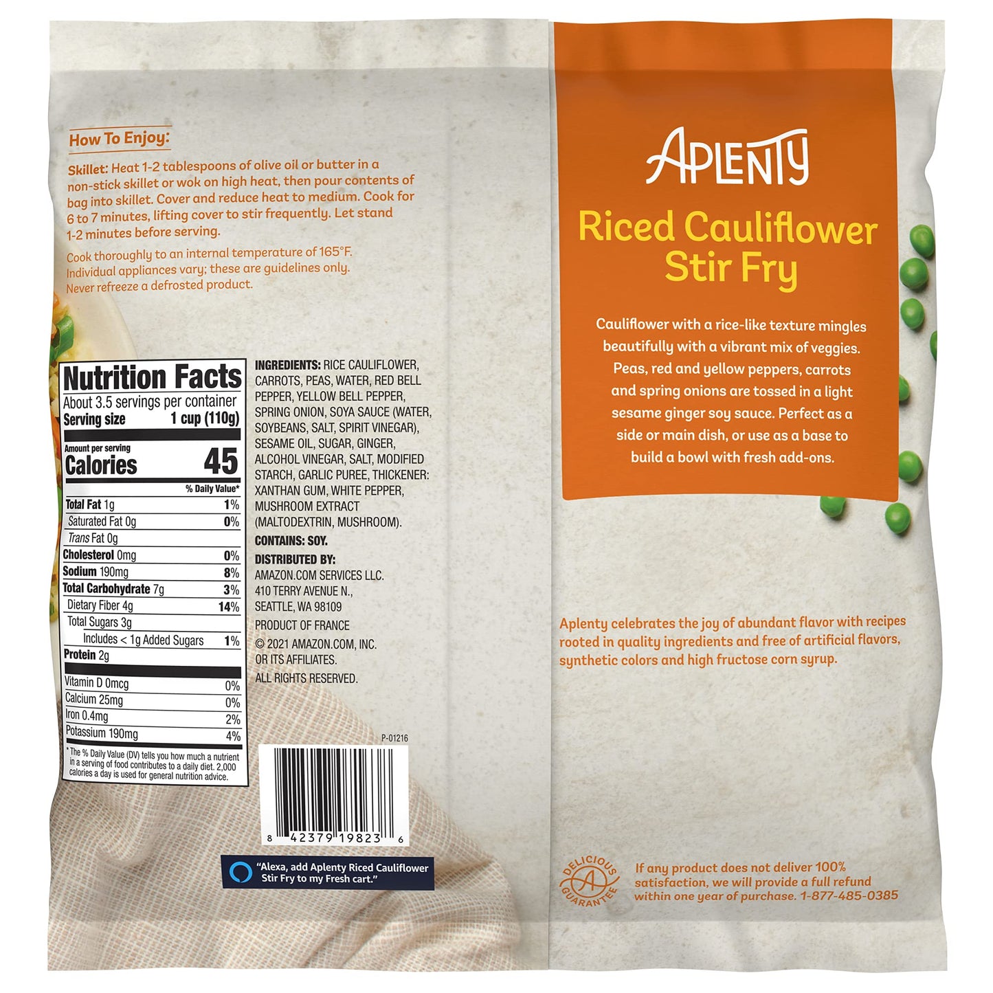 Aplenty Riced Cauliflower Stir Fry, 14 Oz