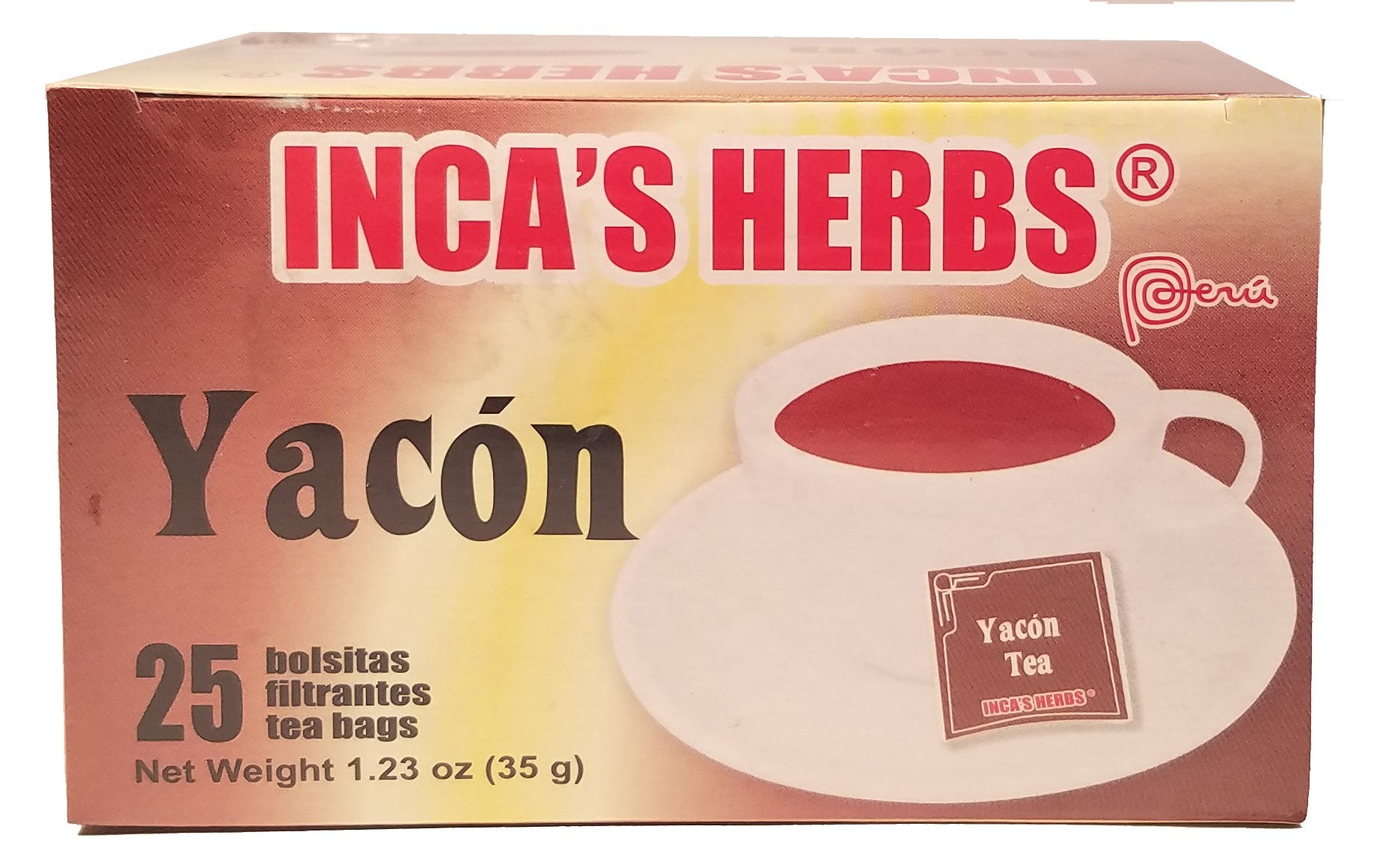 Inca's Herb Yacon Tea in Bags - 1.23 Oz - 35 g