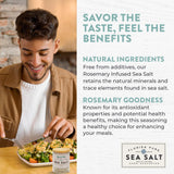 FLORIDA PURE Rosemary Sea Salt - 80+ Mineral Sea Salt, Natural, Unrefined, Non Iodized - for Baking, Cooking, Seasoning & Enhancing Taste
