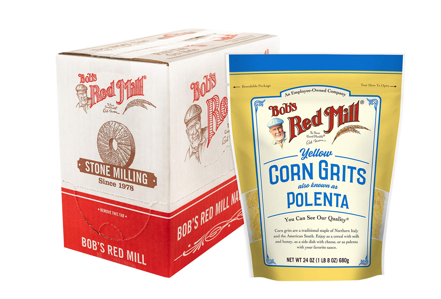 Bob's Red Mill Polenta/Corn Grits - 24 Ounce (Pack of 4) - Classic Italian Polenta, Rich Creamy Porridge, Vegan