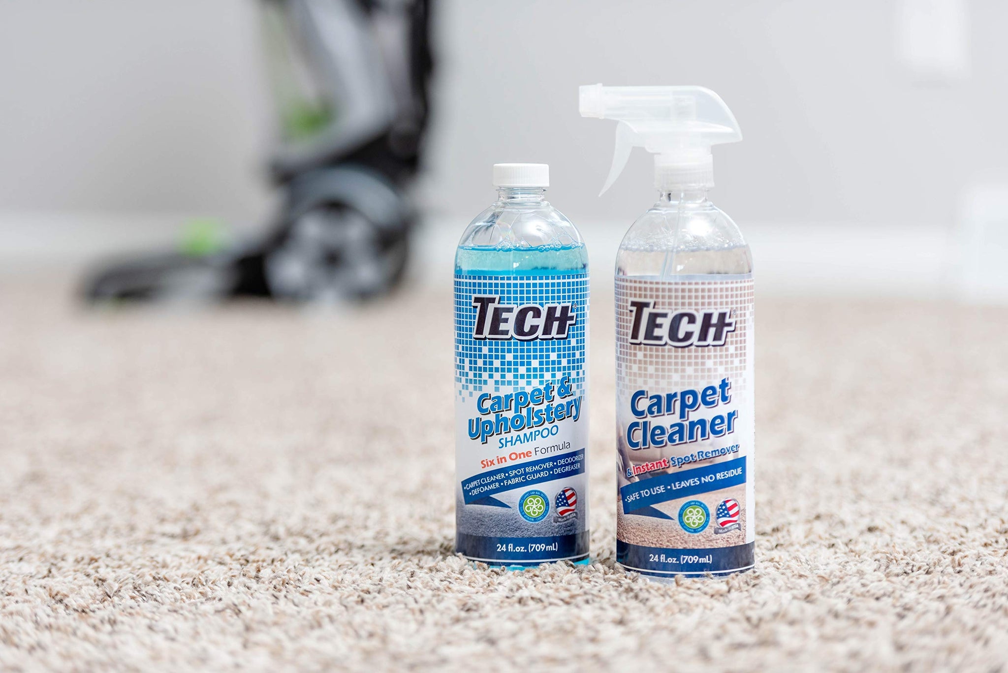 TECH Carpet Cleaner Spray - Instant Spot Remover with No Harsh Chemical (24 Oz)
