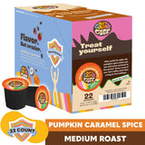 Crazy Cups Decaf Flavored Recyclable Single Serve Decaffeinated Pumpkin Caramel Spice Coffee Pods for Keurig K Cups Machines, Brew Hot or As Iced, 22