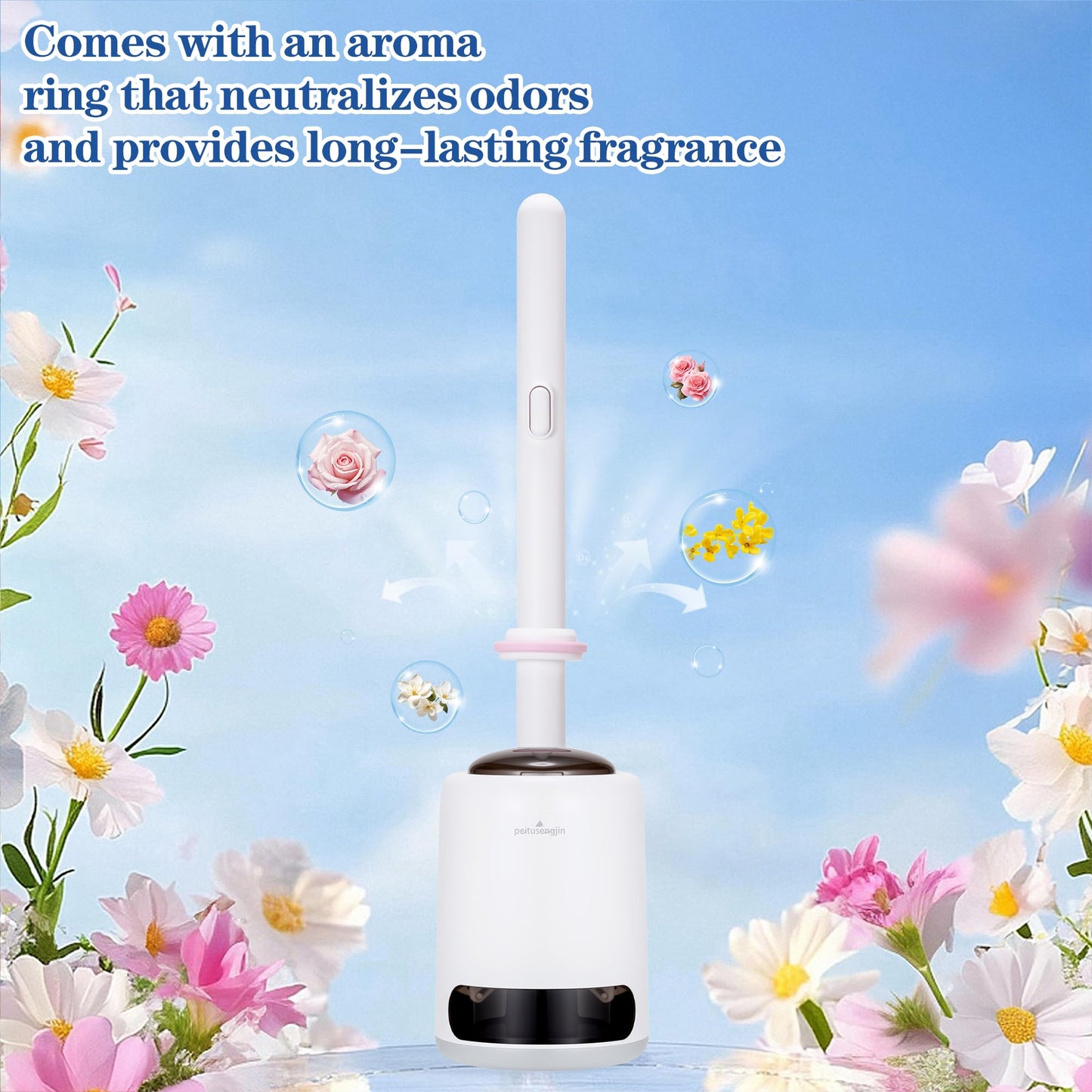 PeiTuSengJin Disposable Toilet Cleaning System,with 32 Refill Heads and Holder,3 Fragrant Tablet, Toilet Wand Kit,Toilet Brush and Holder Set (1+32)