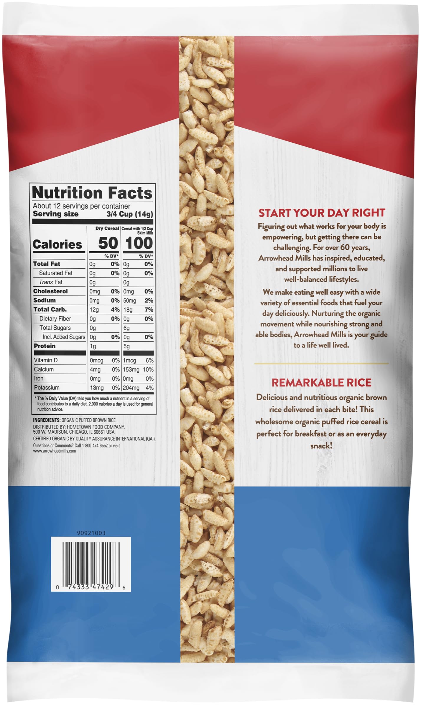 Arrowhead Mills Puffed Rice Cereal, 6 oz Bag (Pack of 6)