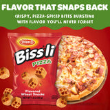 Osem Bissli Pizza - Pizza Flavored Snacks, Bissli Snack for Kids & Adults, Kosher Israeli Flavor Bites, Crunchy Vegan Wheat Chips - 2.5oz Bags (Pack