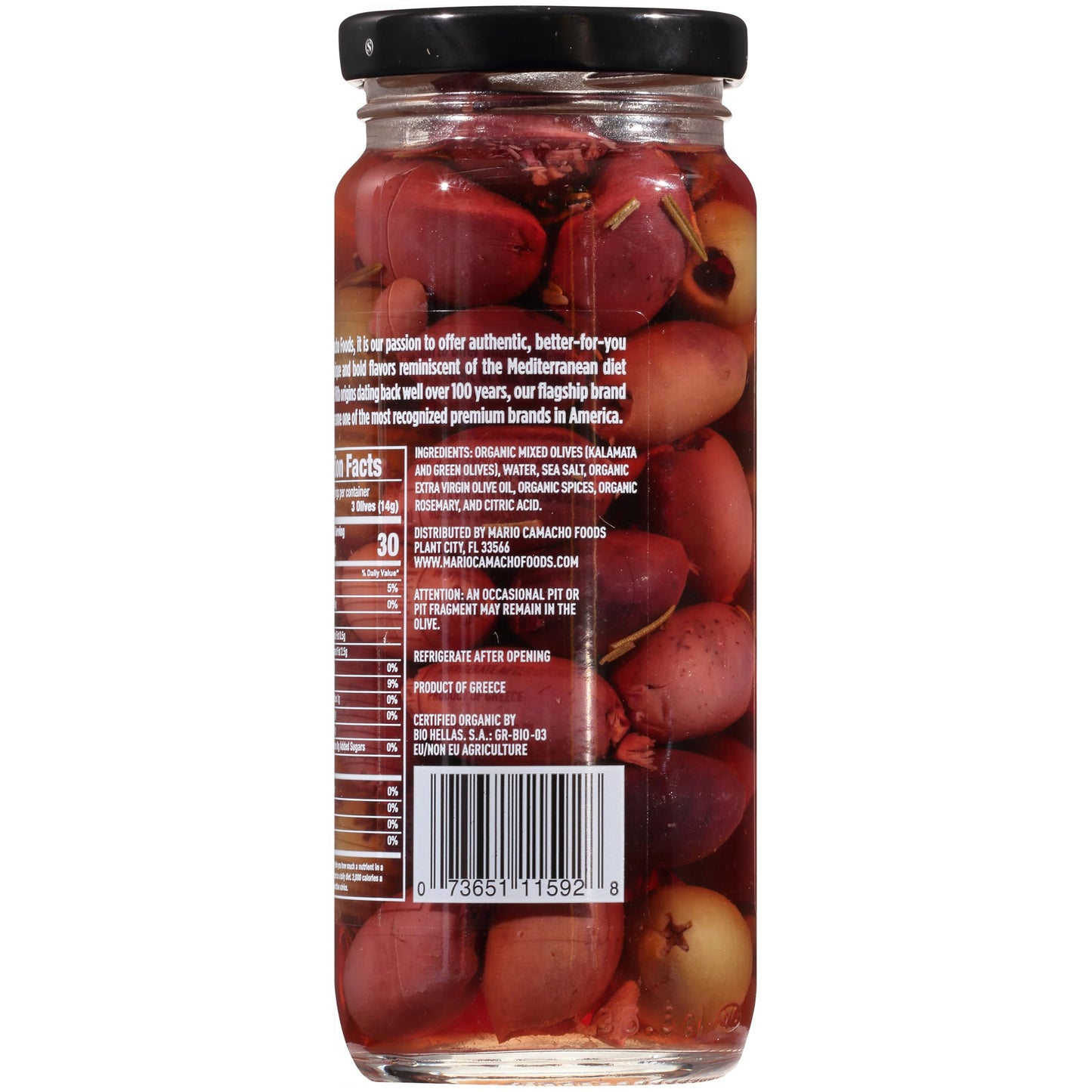 Mario Camacho Greek Organic Kalamata and Green Olives Pitted with Rosemary and Olive Oil, 6.25 Ounce (Pack of 6)