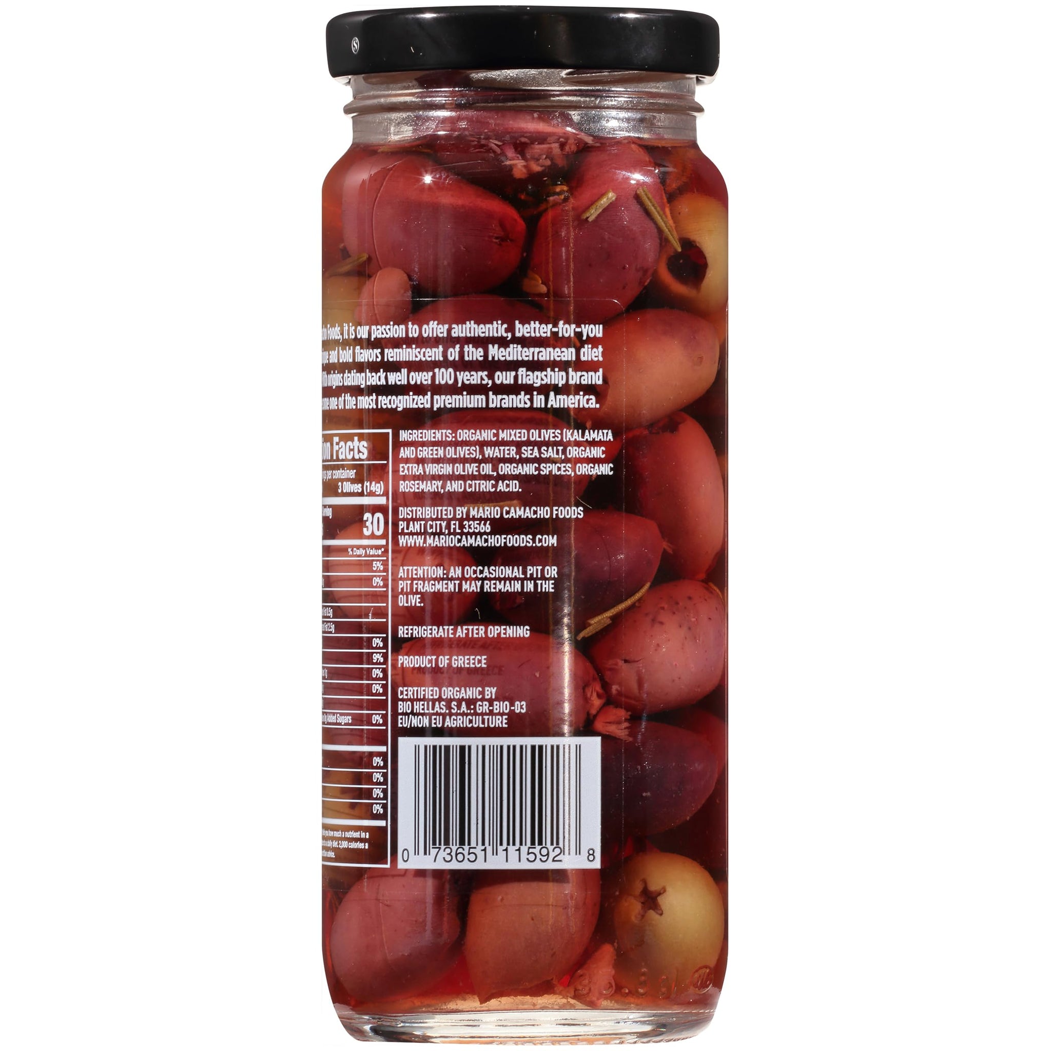 Mario Camacho Greek Organic Kalamata and Green Olives Pitted with Rosemary and Olive Oil, 6.25 Ounce (Pack of 6)