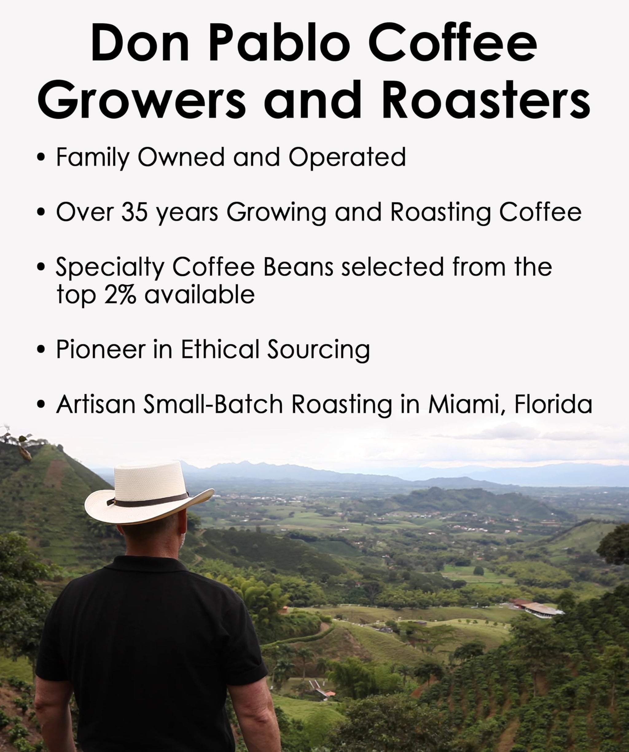 Don Pablo Colombian Decaf - Swiss Water Process Decaffeinated - Medium-Dark Roast Gourmet Coffee - 100% Arabica Whole Bean, Non-GMO, Low Acidity, 5