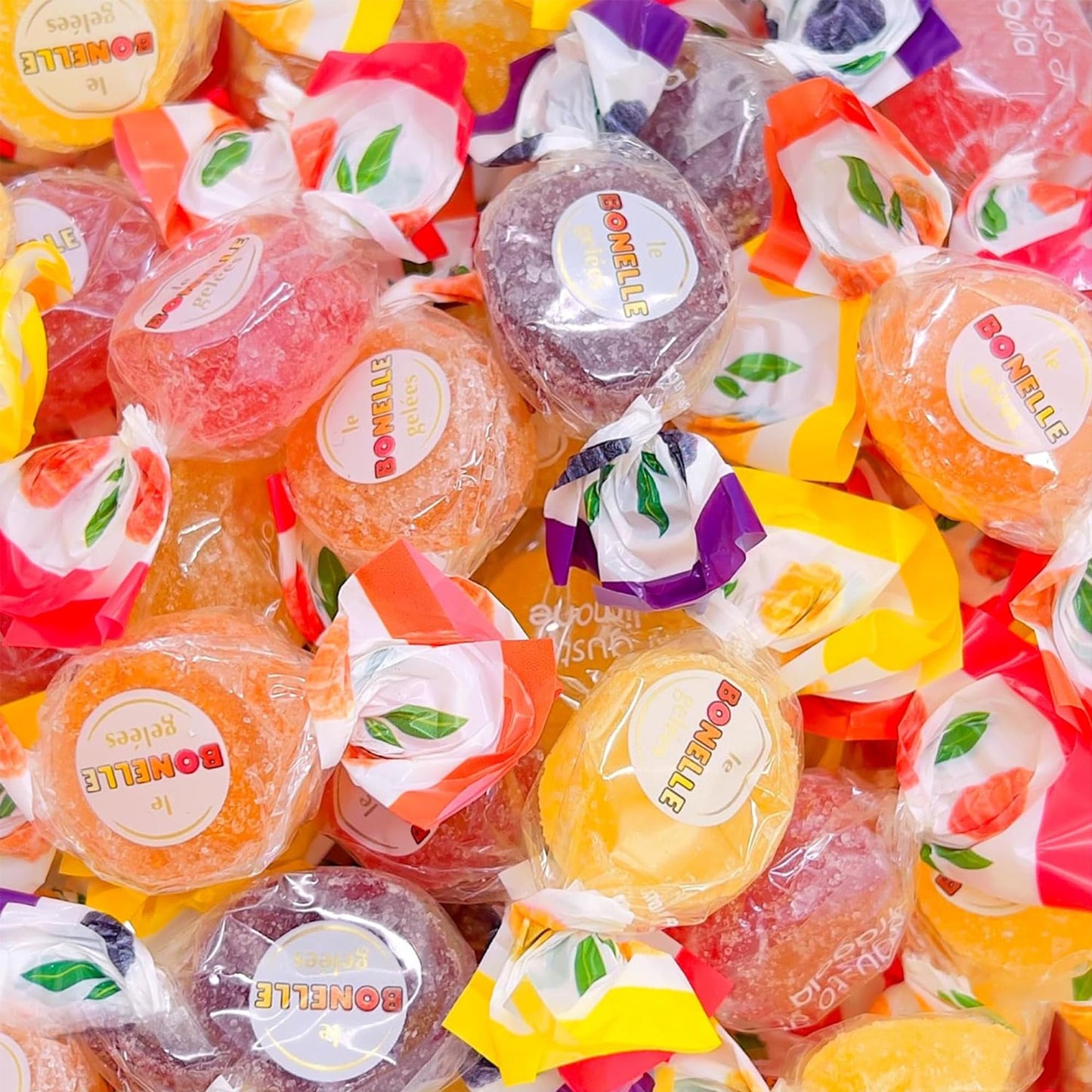 B0nelle Sugar-Free Italian Fruit Jelly Candy - 1 lb Assorted Individually Wrapped Jelly Fruit Candy - Delicious Mima's Summer Mega Sale Treats