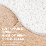 Isshah Plant-Based Natural Kitchen Sponges for Dishes- FSC Certified and PETA Approved, 12 Count
