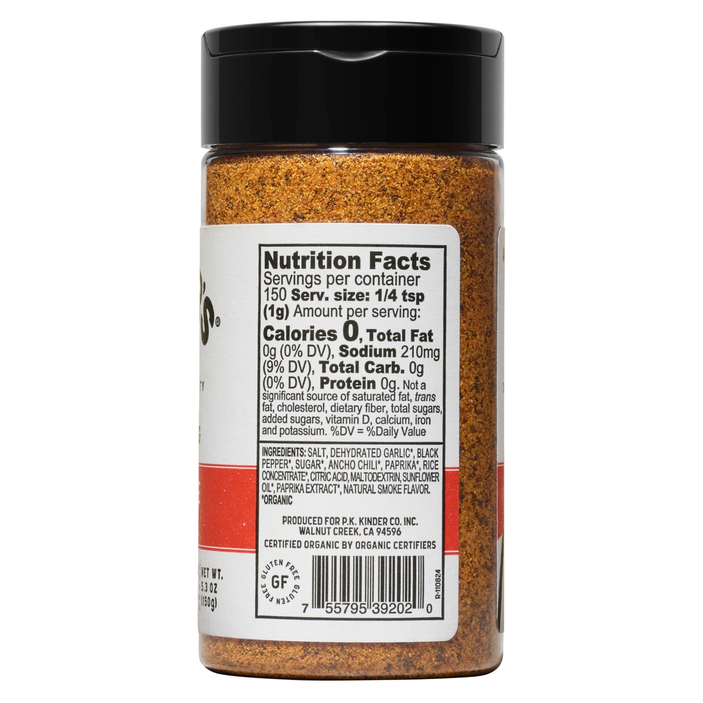 Kinder's Organic All Purpose Seasoning, 5.3 Oz, Garlic, Sea Salt, and Chili Blend, USDA Certified Organic, MSG Free, Great on Beef, Chicken, Seafood