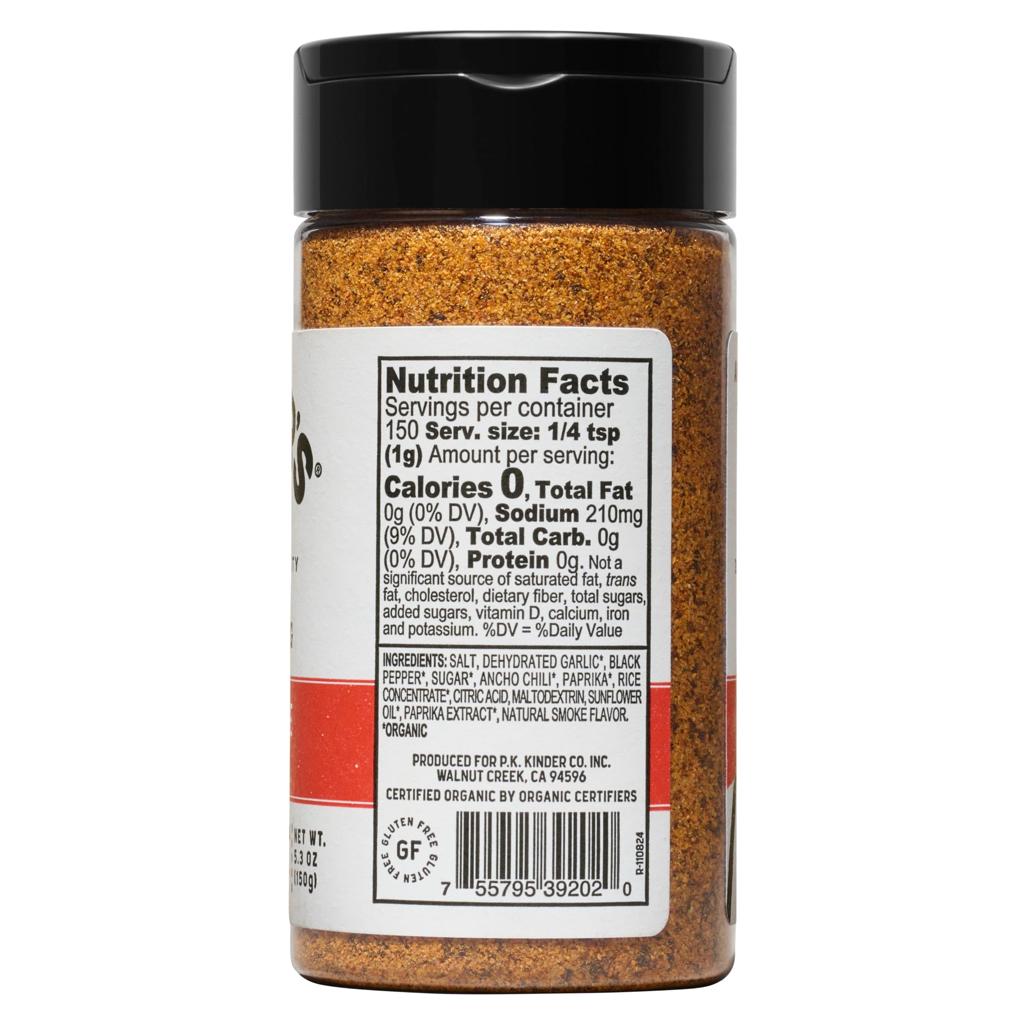 Kinder's Organic All Purpose Seasoning, 5.3 Oz, Garlic, Sea Salt, and Chili Blend, USDA Certified Organic, MSG Free, Great on Beef, Chicken, Seafood