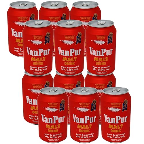 Van Pur Malt Drink, Pure Malta (0.0% Alchol) 11.2 oz 12 Pack