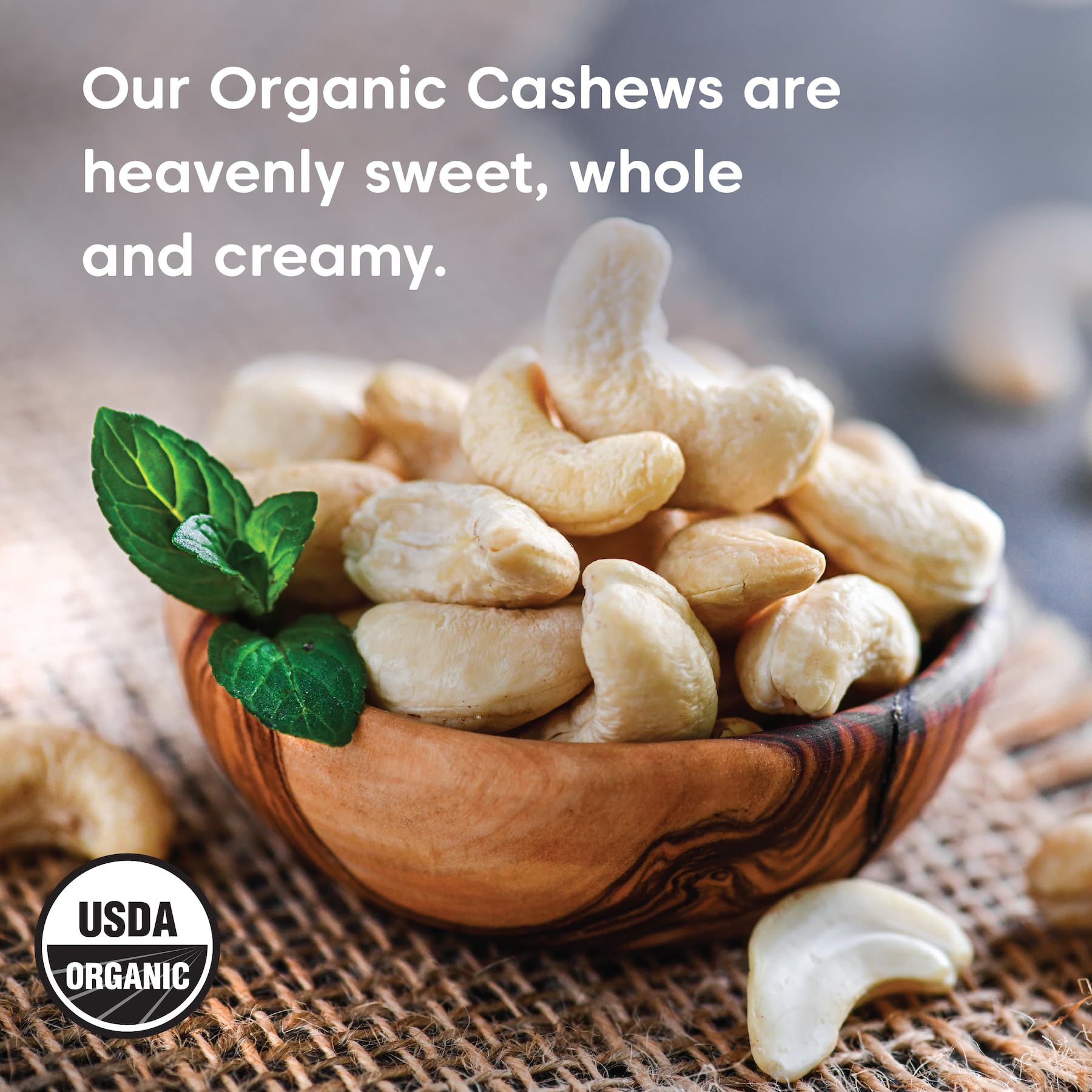 Wilderness Poets Cashews - Organic Raw Cashew Nuts, 2 Pound (32 Ounce)