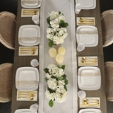 R-kay Gold Plastic Plates - 40 Pack - 20 Square 10.25'' & 20 Round 7.5'' Disposable Plates - Heavy Duty Plastic Plates for Party & Wedding