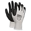 Economy Foam Nitrile Gloves, Gray/Black, Dozen