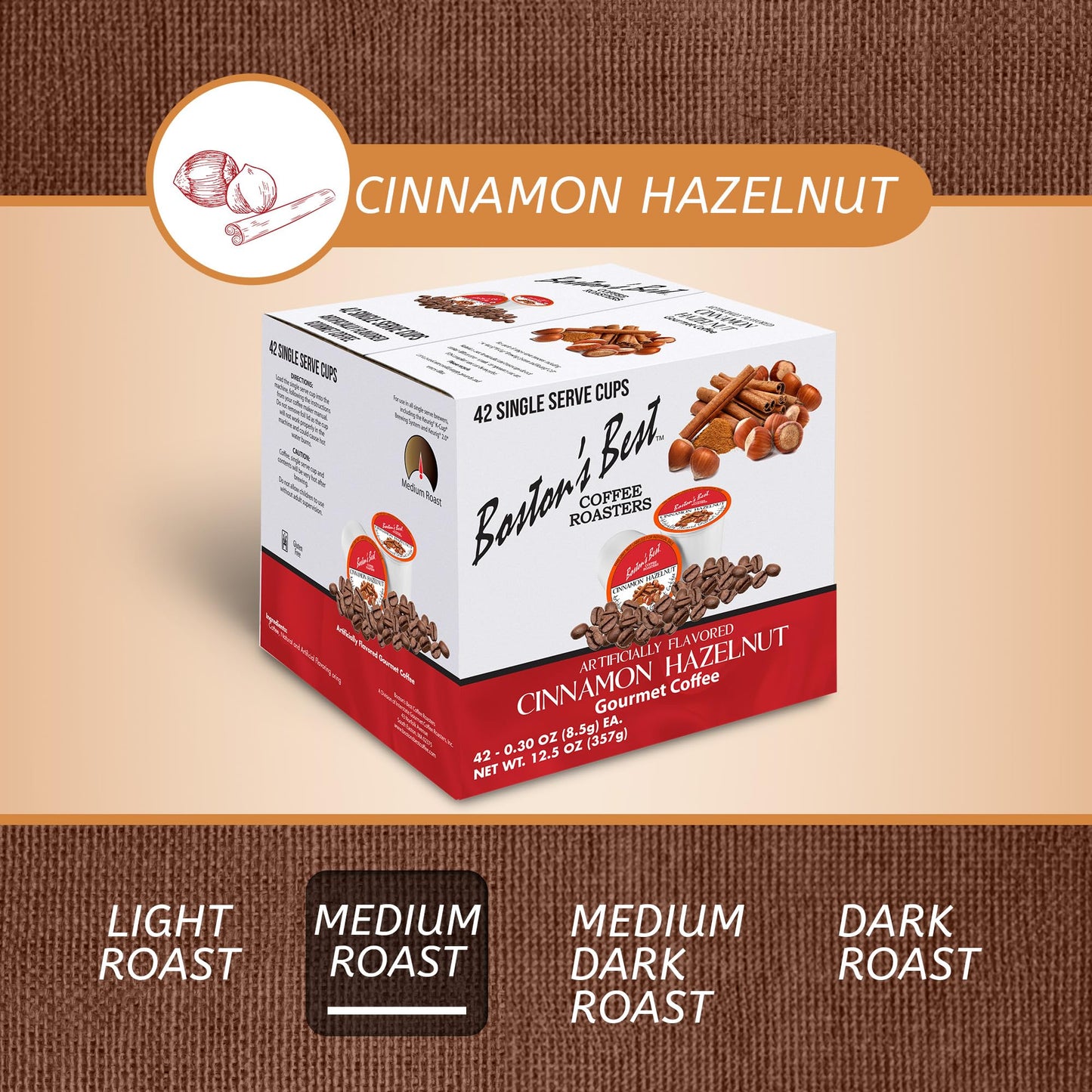 Boston’s Best - Cinnamon Hazelnut Delicious Gourmet Coffee Compatible with Keurig Coffee Maker - 42 Count (Pack of 1)