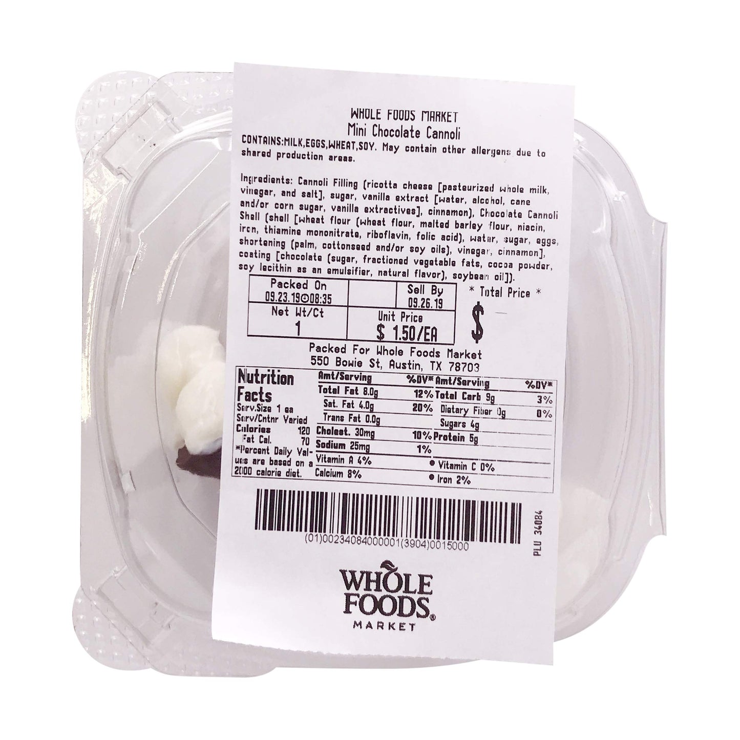 Whole Foods Market Mini Chocolate Cannoli
