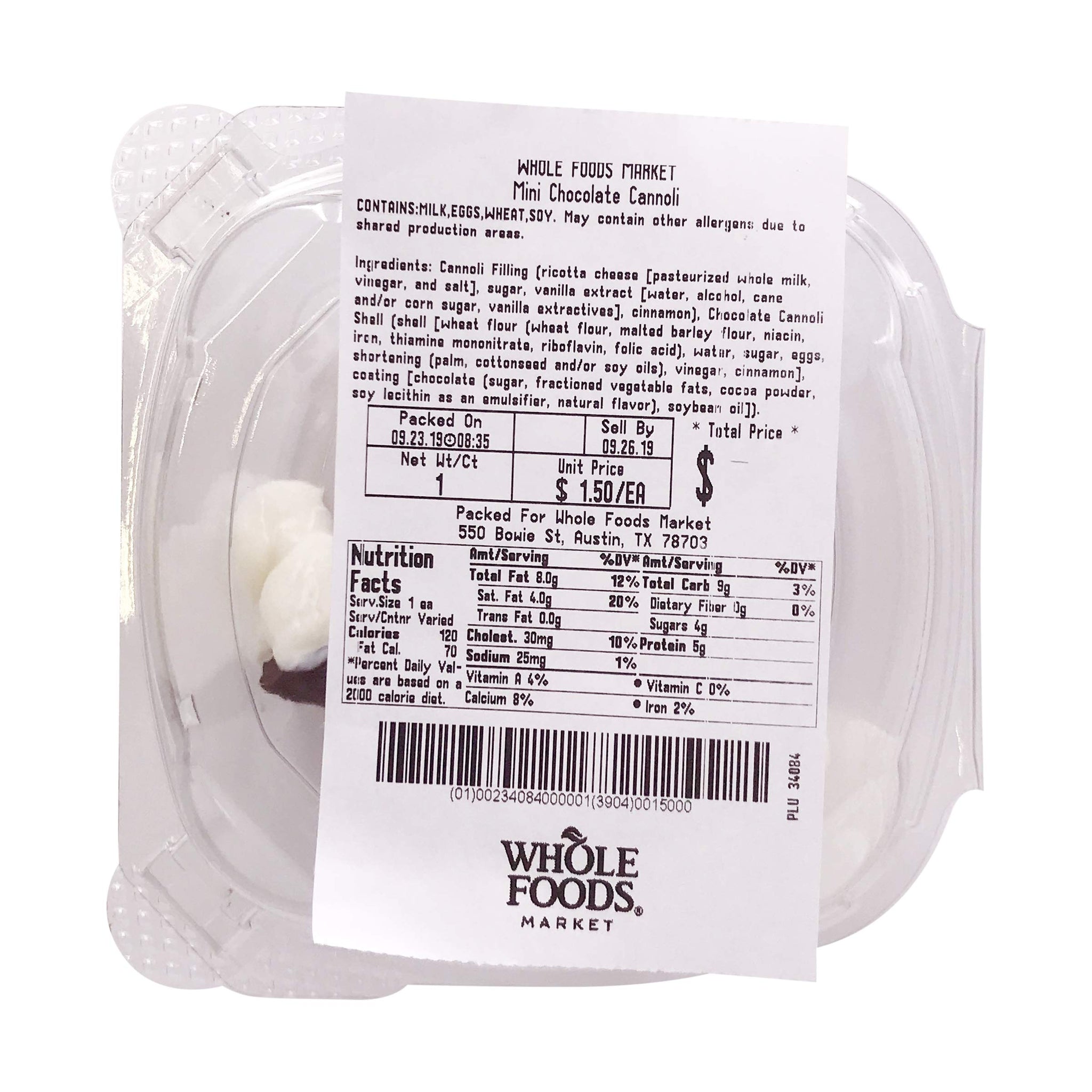Whole Foods Market Mini Chocolate Cannoli
