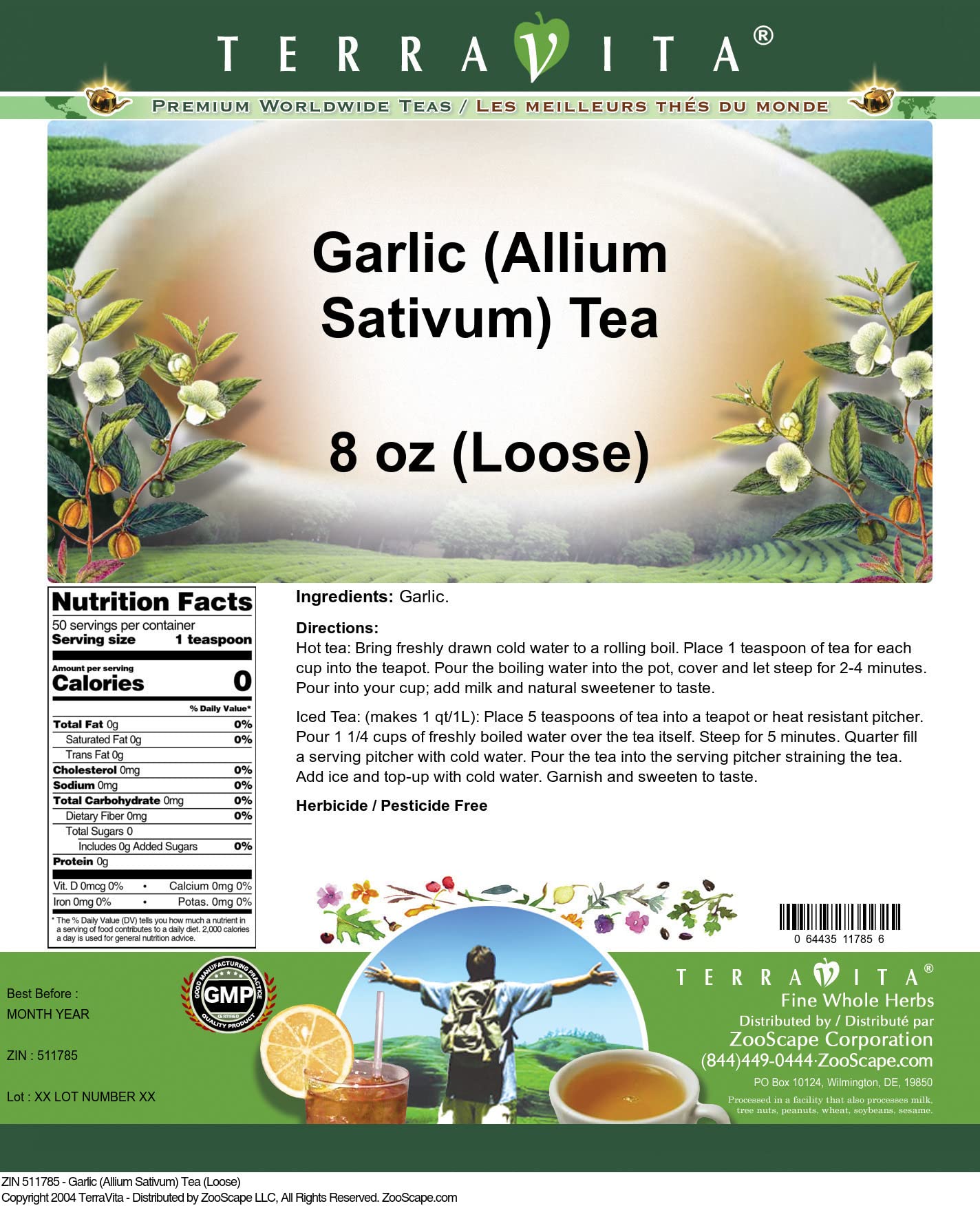 Garlic (Allium Sativum) Tea (Loose) (8 oz, ZIN: 511785) - 3 Pack