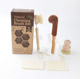 TXV Mart Eco-Friendly Natural Wooden Kitchen Cleaning Brush Set, 5 Piece, Wooden Dish Cleaning Brush Set, Loofah Dish Sponges, Dish and Bottle