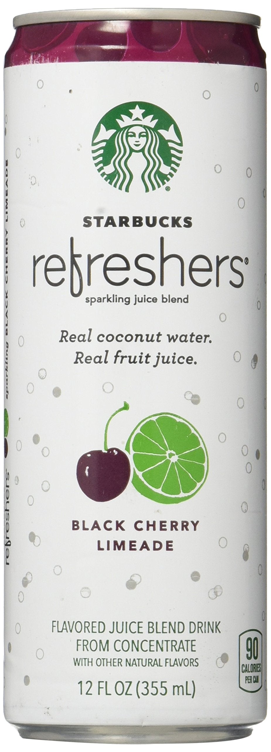 Starbucks Refreshers Black Cherry Limeade Sparkling Green Coffee