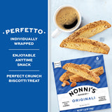 Nonni's Originali Almond Biscotti, Individually Wrapped Italian Cookie Snacks, 8 Servings (Pack of 1)