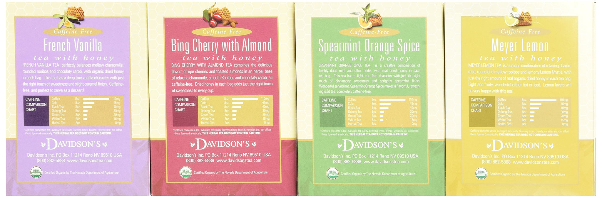 Davidson's Tea Assorted Tea And Honey, 8-Count Tea Bags (Pack of 12)