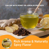 Herbal Tea Bags for Cloves Whole & Ginger Tea Bags 25 Pyramid Bags (3.5g Each) Ginger Root & Clove Tea Bags for English breakfast Tea - Caffeine Free