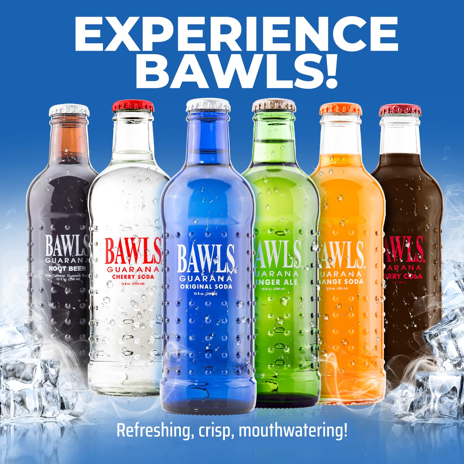 BAWLS Variety Pack, BAWLS Guarana Drink, Guarana Soda, Guarana Fueled Soda for Energy, High Energy Caffeinated Drink, Variety Pack, 10oz 12 Pack Glass