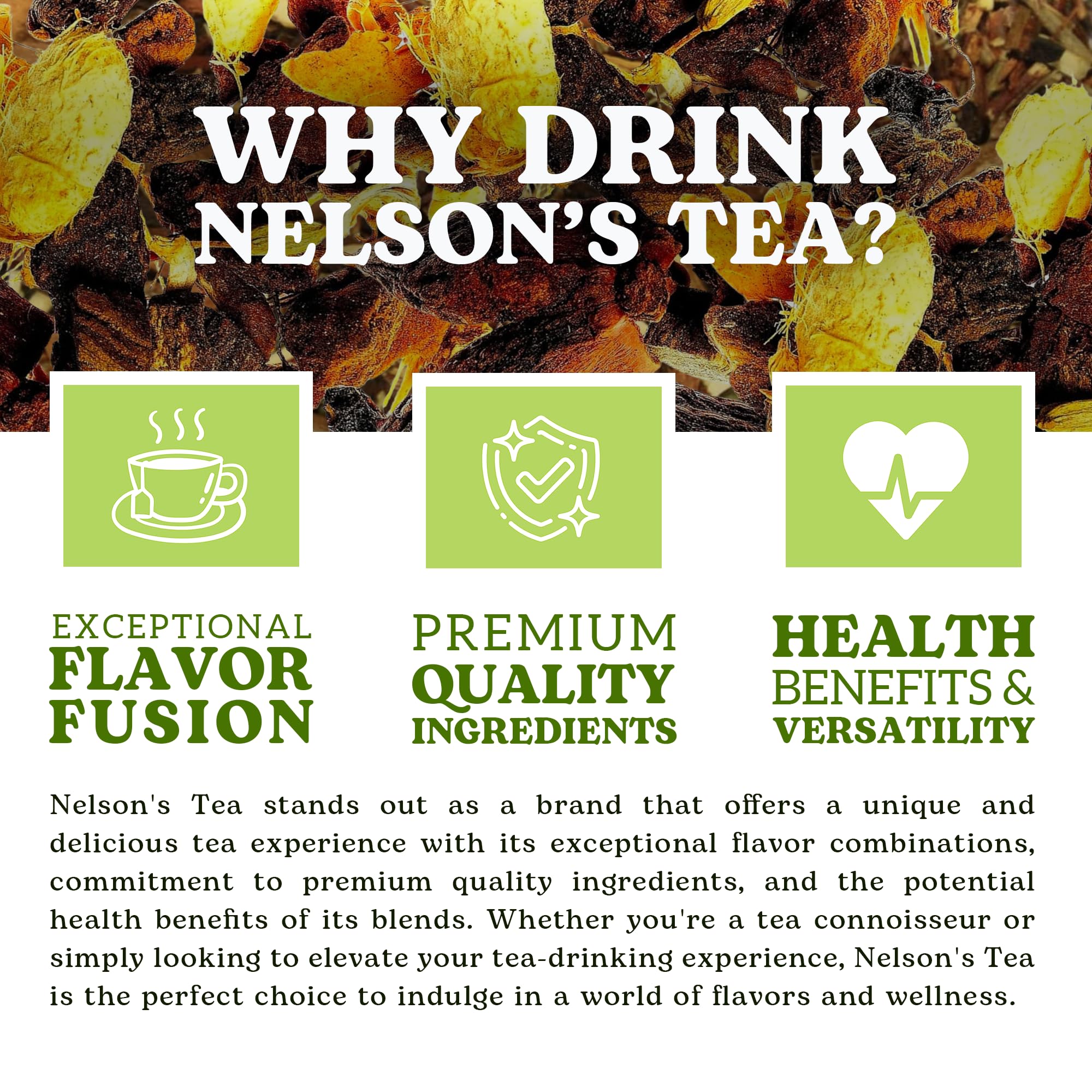 Nelson's Tea Really Root Beer - Cut & Sifted Sarsaparilla Root Tea Loose Leaf - Caffeine Free, Classic Herbal Blend with Burdock, Birch Bark