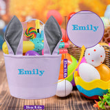 Personalized Easter Baskets for Kids, Touber Easter Baskets Easter Bunny Baskets Custom Easter Baskets for Boys Girls Easter Basket Empty Personalized
