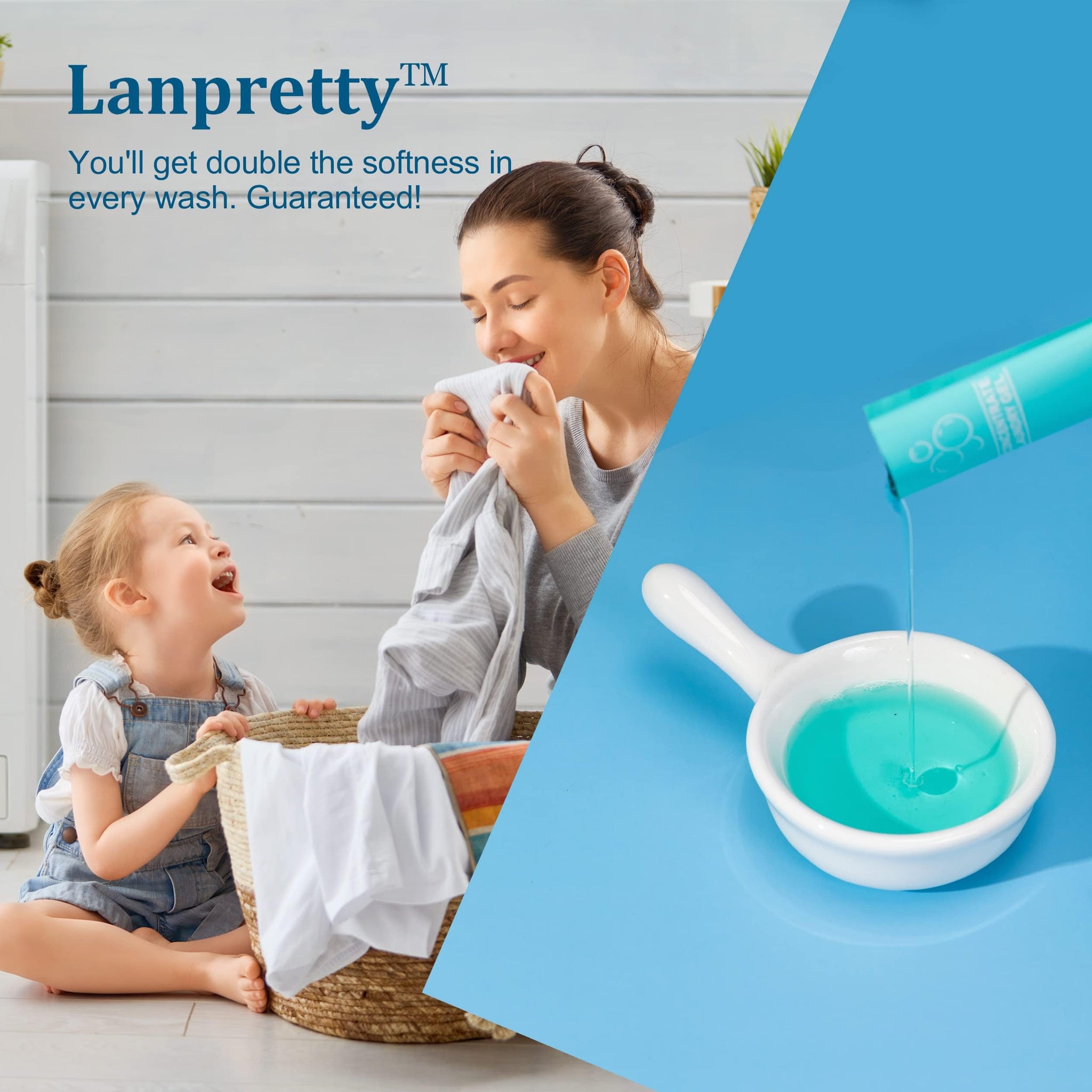 Lanpretty Travel Laundry Detergent Liquid Packets (60 Pack) | Hand Washing Detergent for Sink Use | Pack of 60