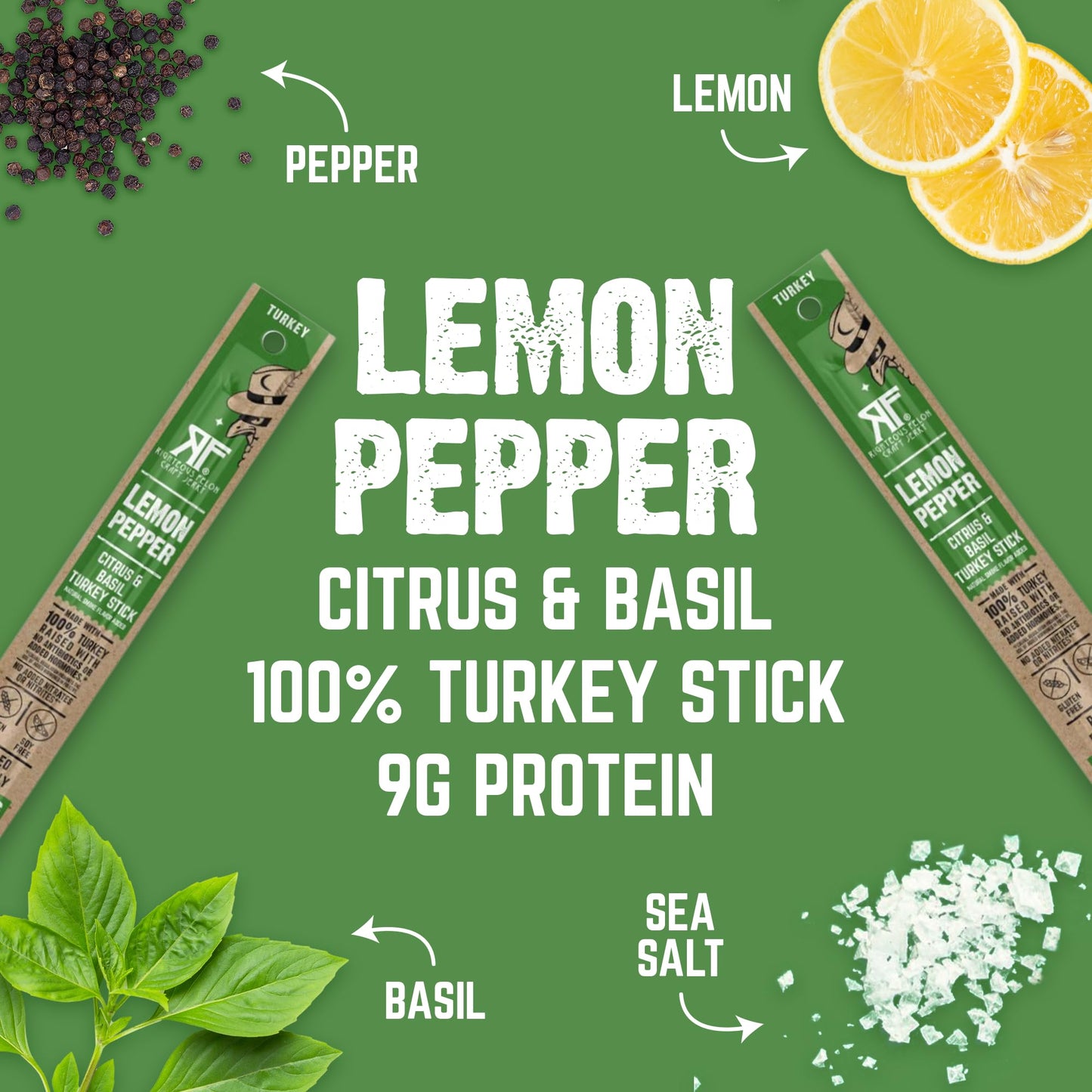 Righteous Felon Meat Sticks | 100% Turkey | 9g Protein per Stick | Keto, Gluten-Free, Low Sugar, High Protein Snack Sticks | Individually Wrapped |