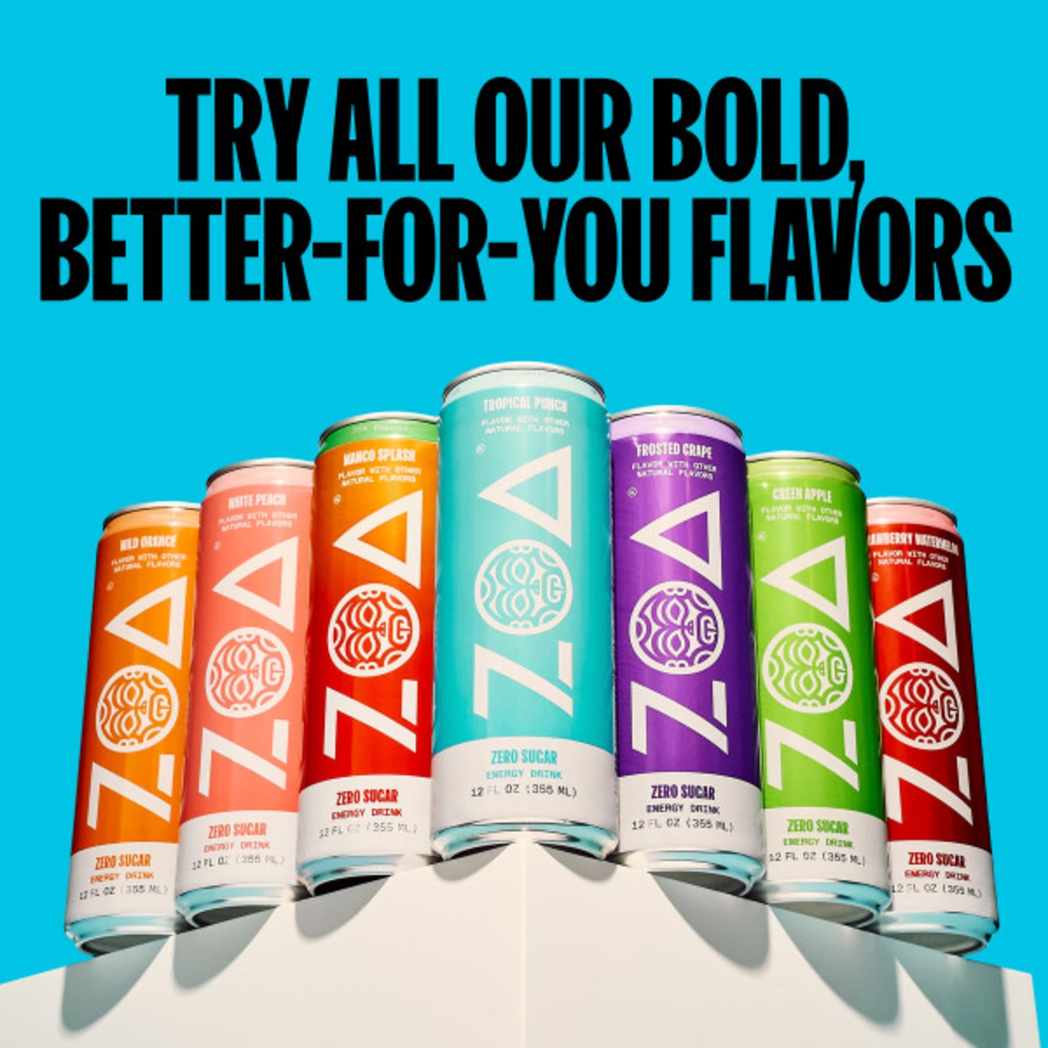 ZOA Zero Sugar Energy Drinks, Mango Splash - Sugar Free with Electrolytes, Healthy Vitamin C, Amino Acids, Essential B-Vitamins, and Caffeine from